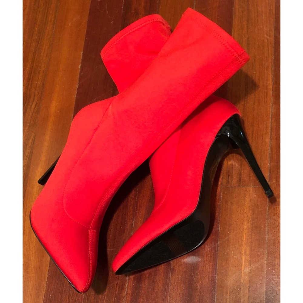 Spirit Women’s Pointed Toe Stiletto High Heel Ankle Fashion Stretch Dress Boots.